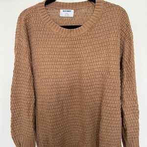 Old Navy Tan Crew Neck Sweater Chunky Knit